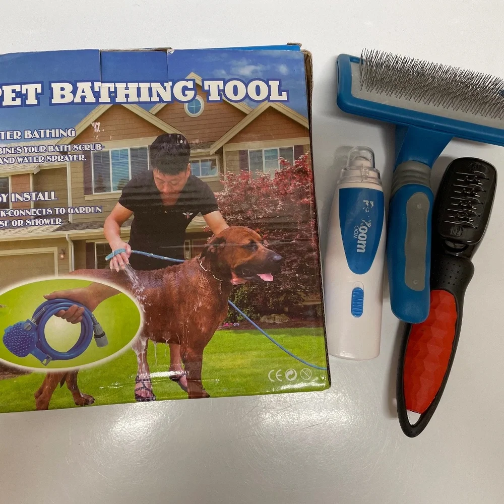 Pet bathing hose ,2detangler and nail grinder